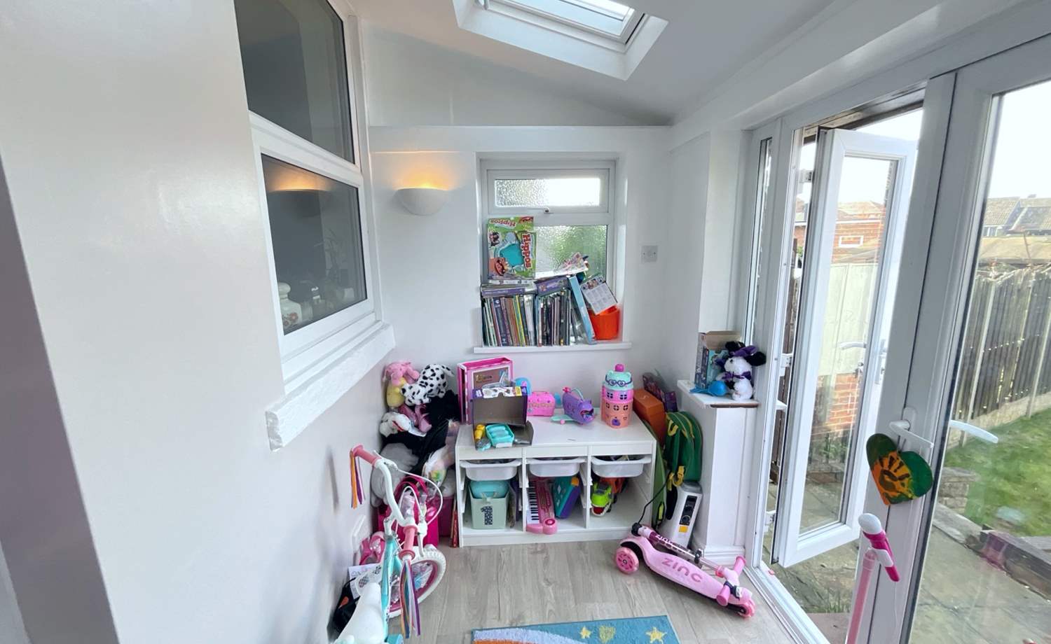rear porch with sky-lights