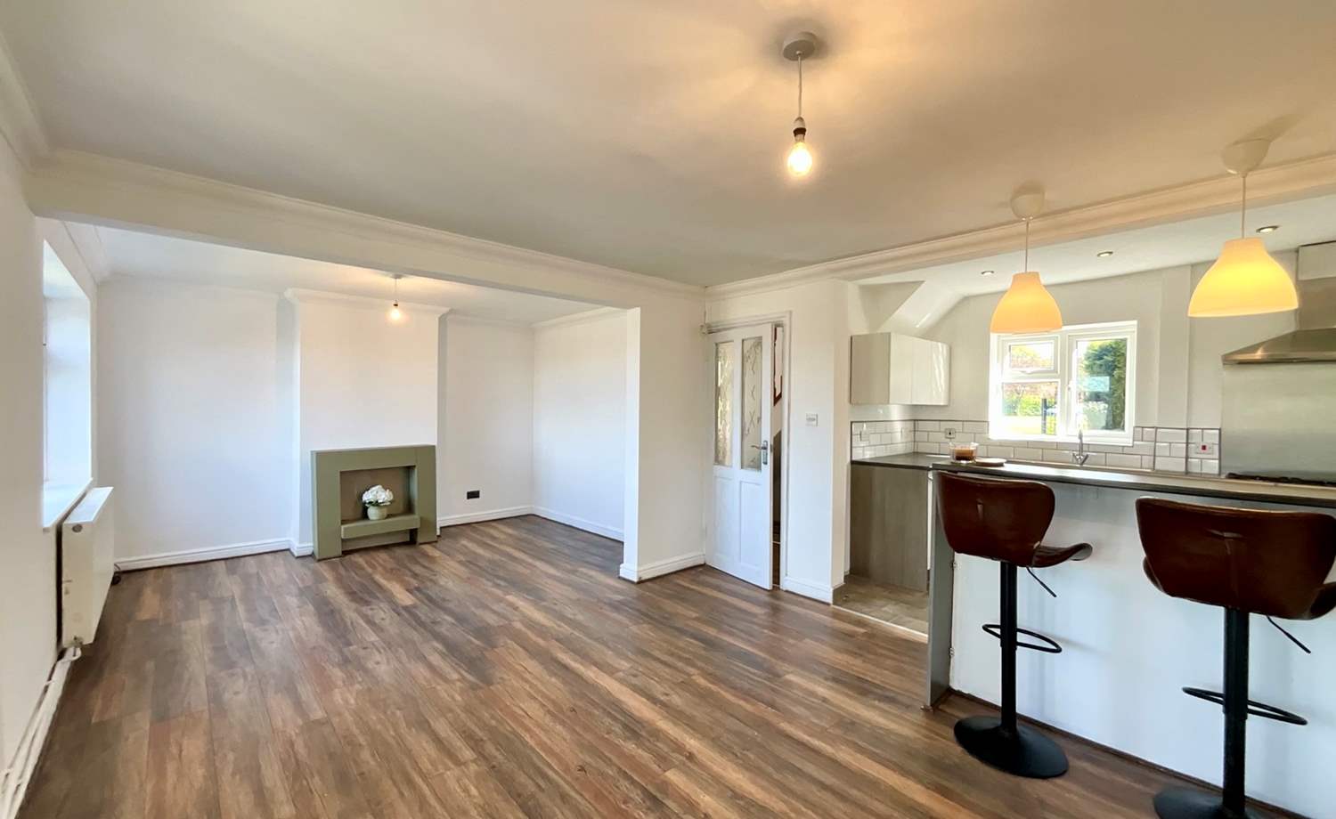 open planing living kitchen dining space