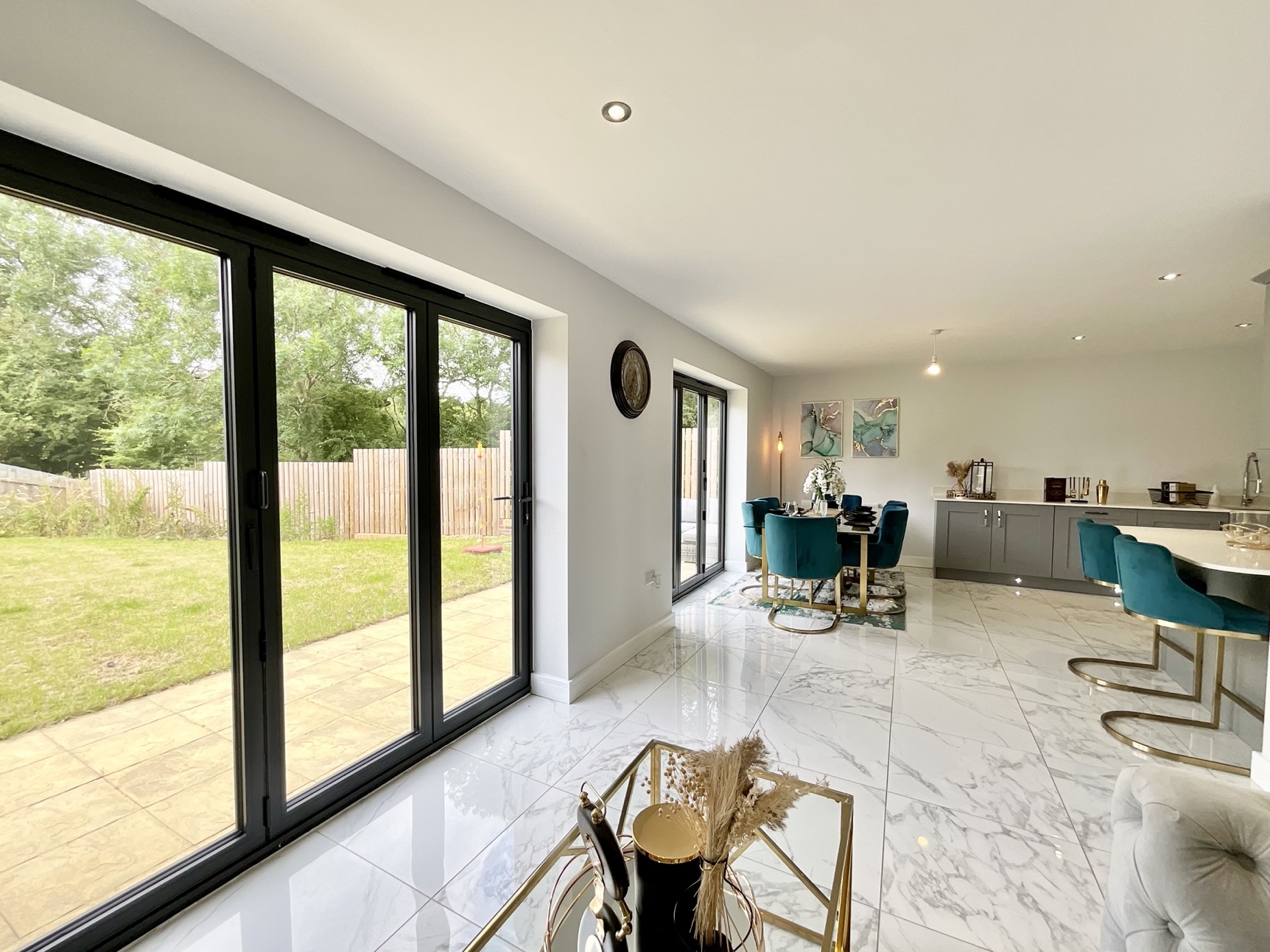 kitchen/living/dining space