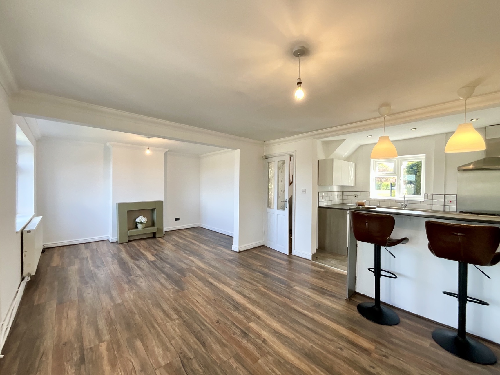 open planing living kitchen dining space