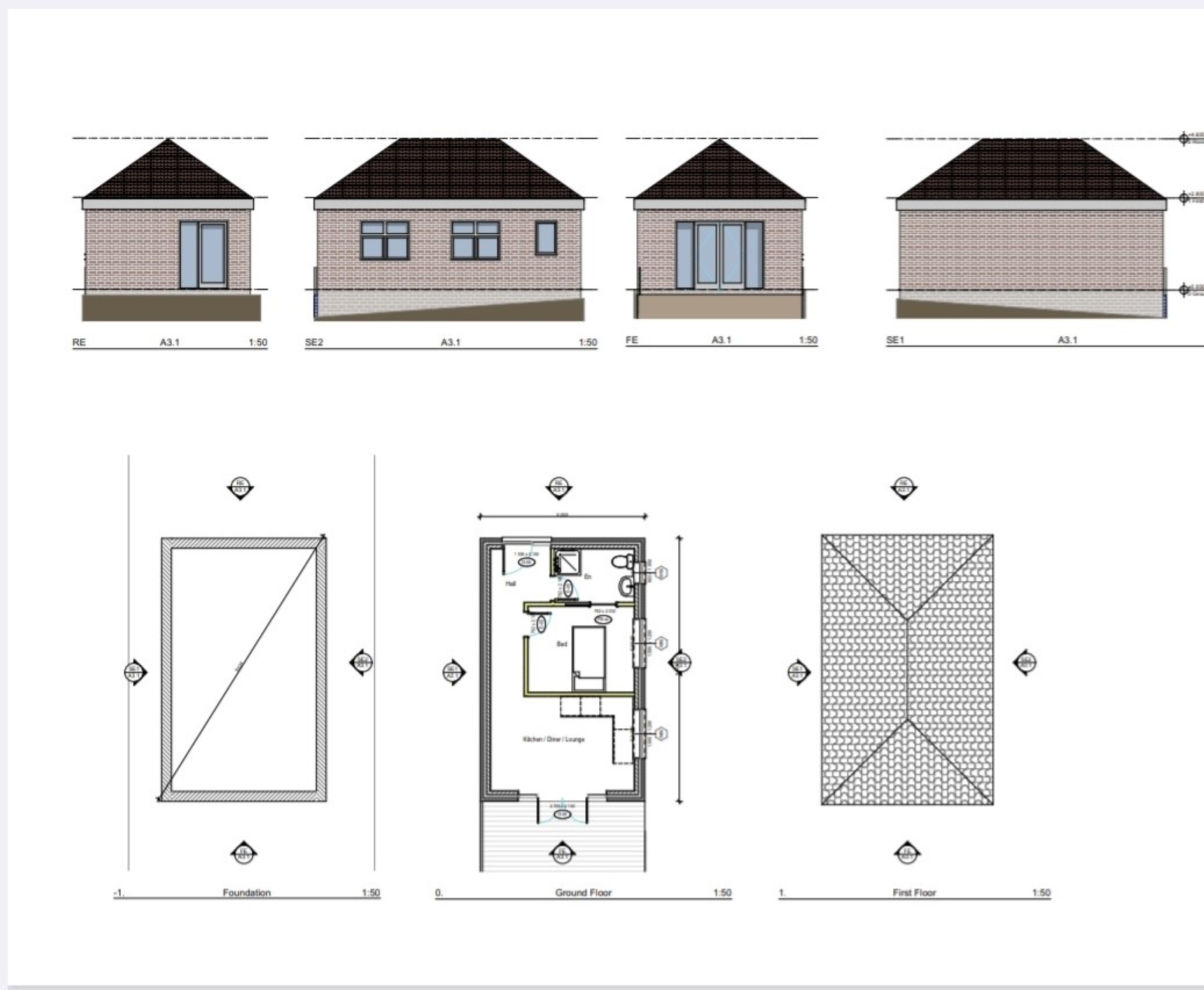 Plans for one bedroom annexe 